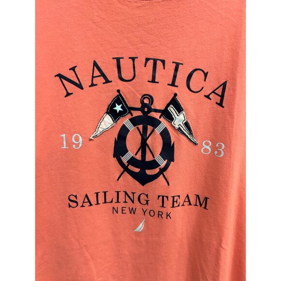 Nautica Coral Graphic T-Shirt Cotton Mens Nautical Sailing Team Crewneck Sz XL - Picture 4 of 7